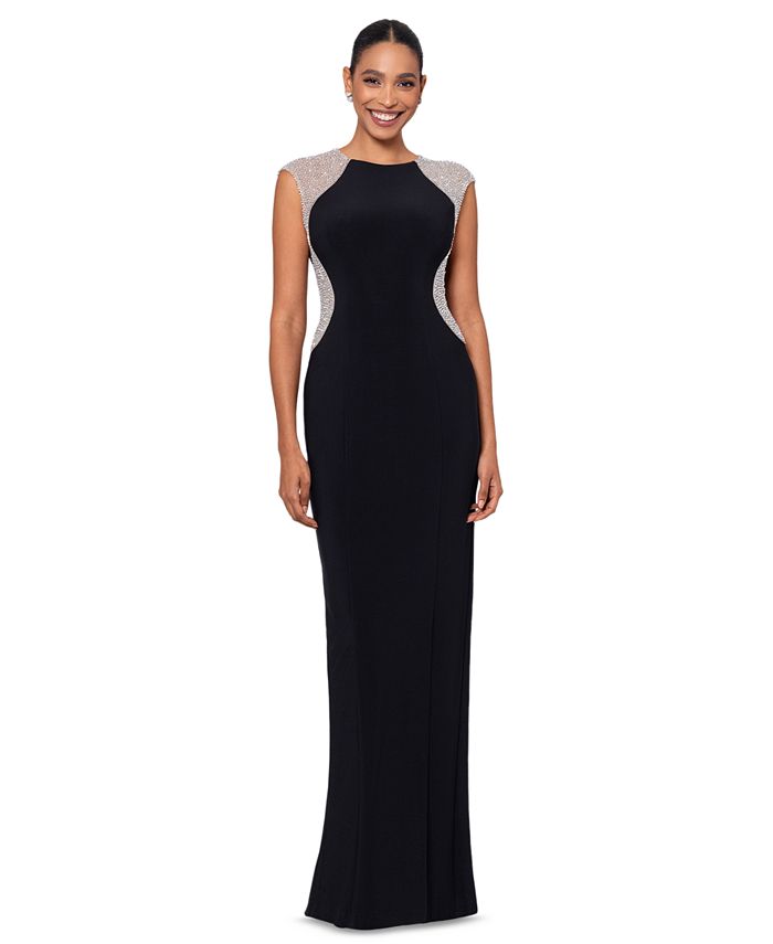 XSCAPE Petite Illusion Gown Macy's