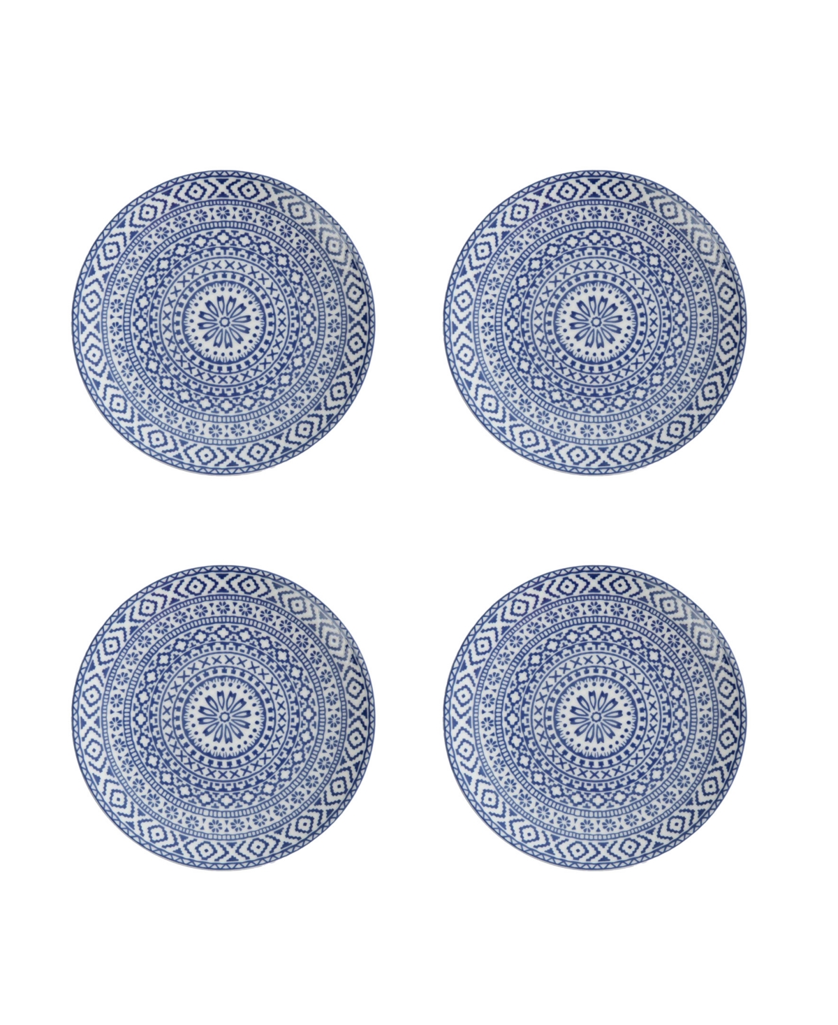Casablanca Coupe Plates, Set of 4 - Blue