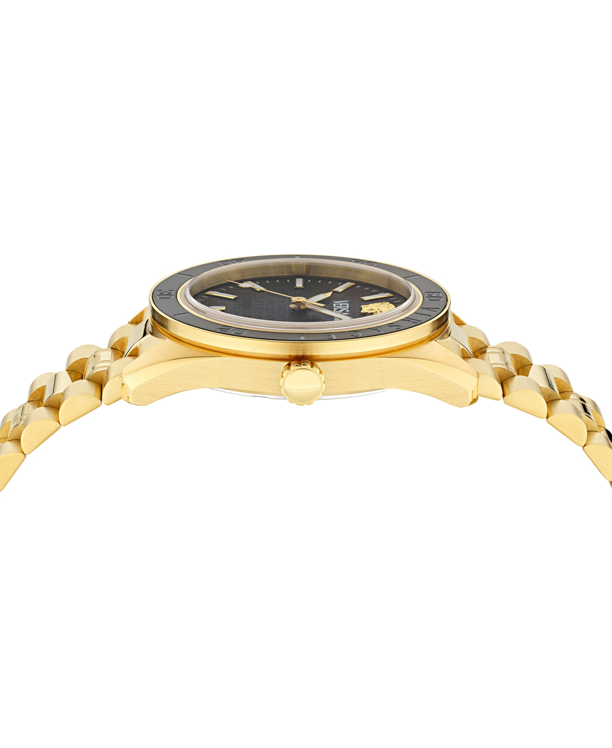 Versace V Dome Watch, 42mm In Gold