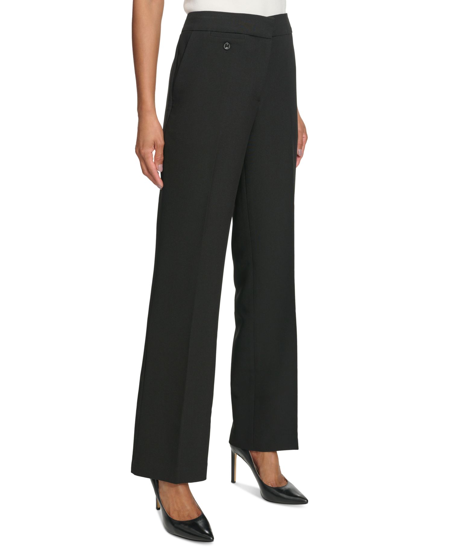 Women's Mid-Rise Crease-Front Bootcut Pants