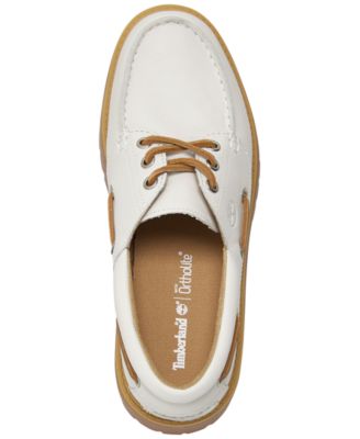 Timberland Women's Stone Street 3-Eye Premium Leather Platform Boat Shoes from Finish Line