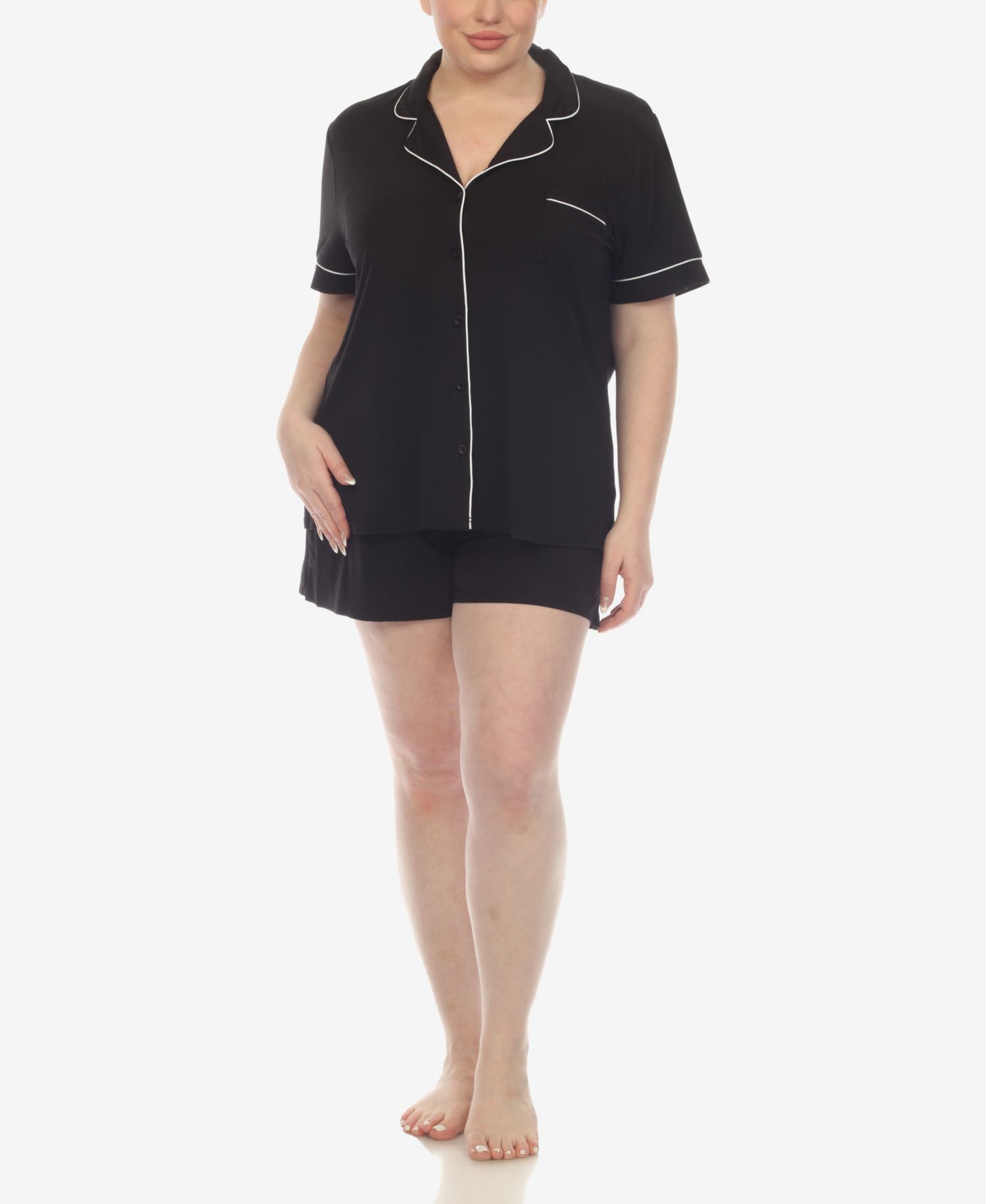 Plus Size 2-Piece Short Sleeve Pajama Set