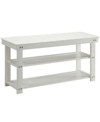 35.5" MDF Oxford Utility Mudroom Bench with Shelves