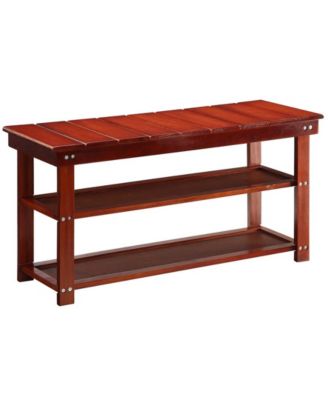 35.5" MDF Oxford Utility Mudroom Bench with Shelves