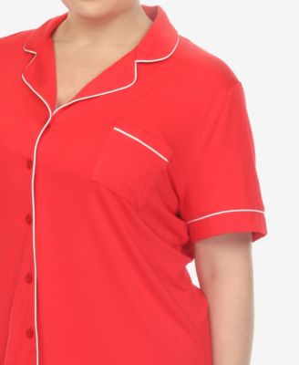 Plus Size 2-Piece Short Sleeve Pajama Set