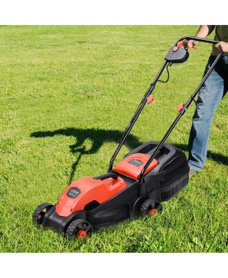 12 Amp 14" Electric Corded Push Lawn Mower with Grass Bag