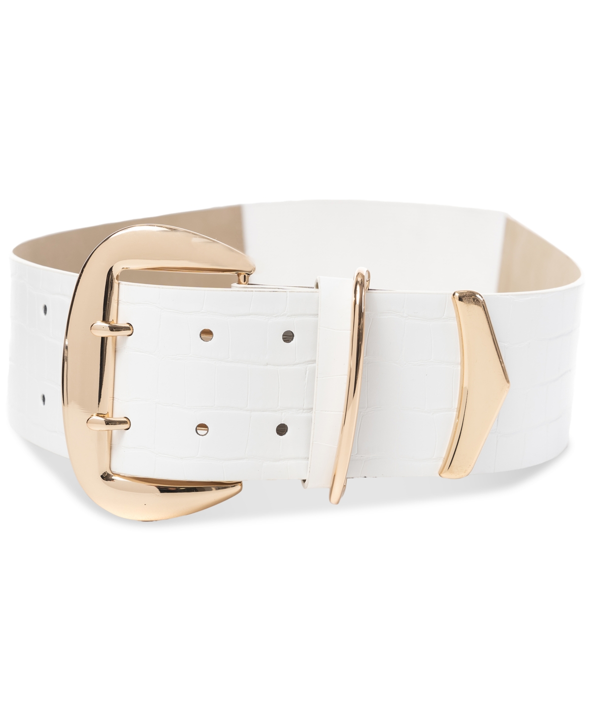Shop Inc International Concepts Wide Stretch Belt, Created For Macy's In White
