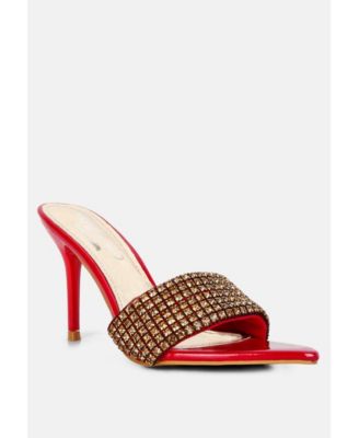 ADINA Womens Diamante Embellished Slip On Sandals