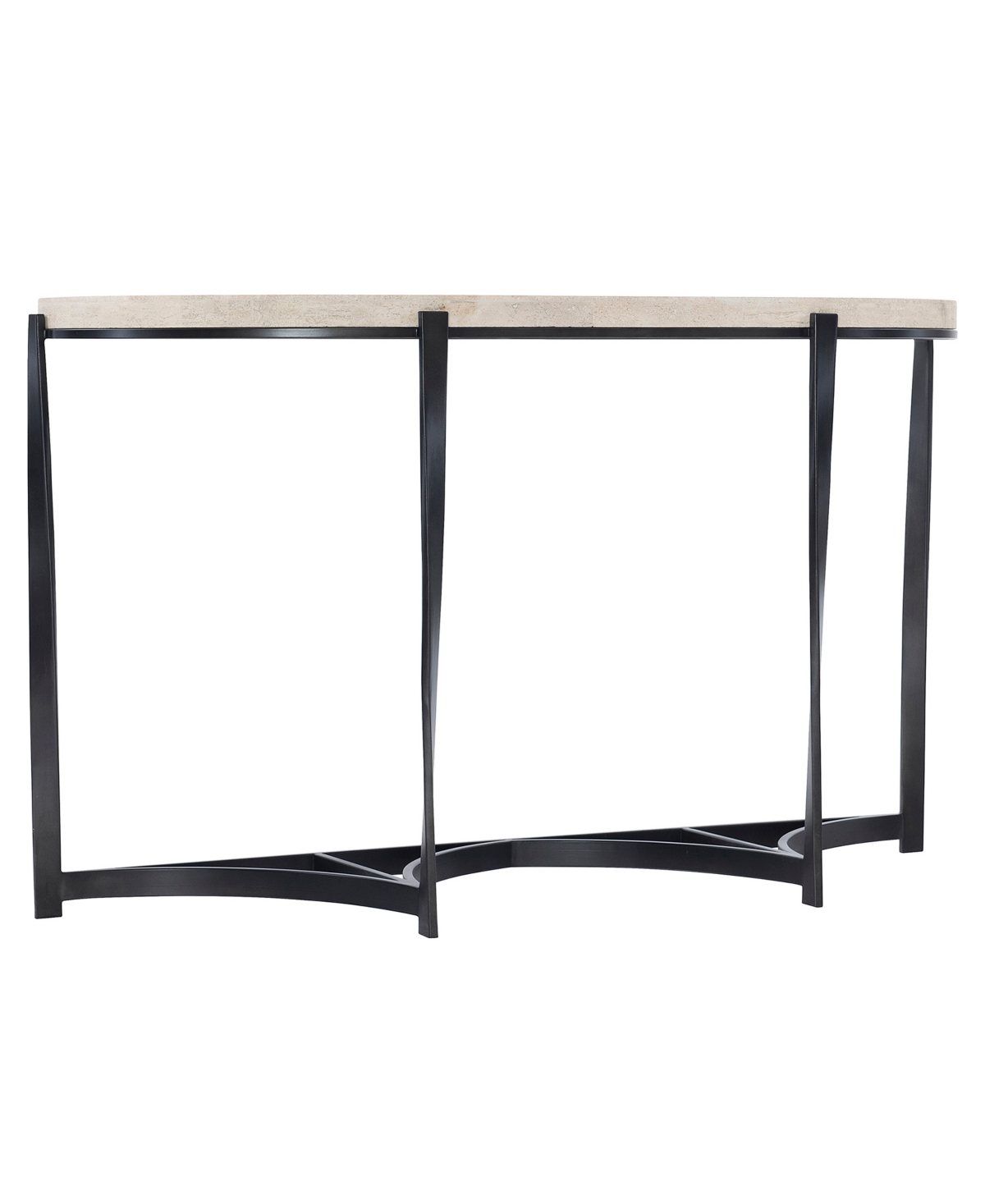 Shop Bernhardt Berkshire 54" Stone Console Table In Aged Pewter Base,laminated Stone Top