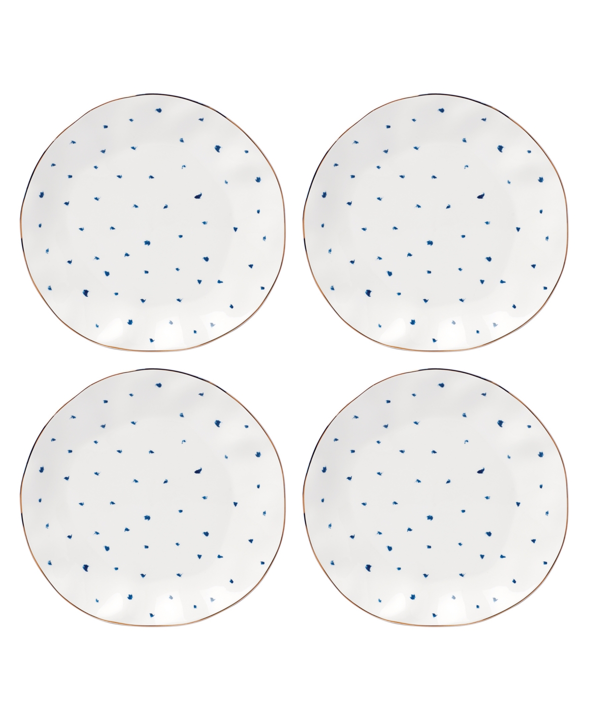 Lenox Blue Bay 4-piece Dinner Plate Set In Blue And White