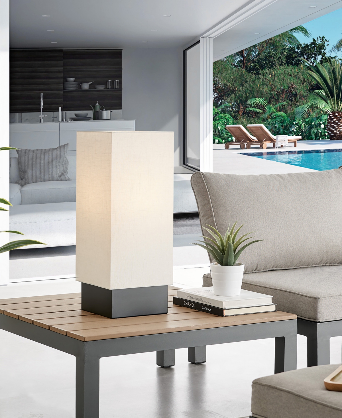 Shop Lite Source Outdoor Cordless Quinlan Table Lamp In Black