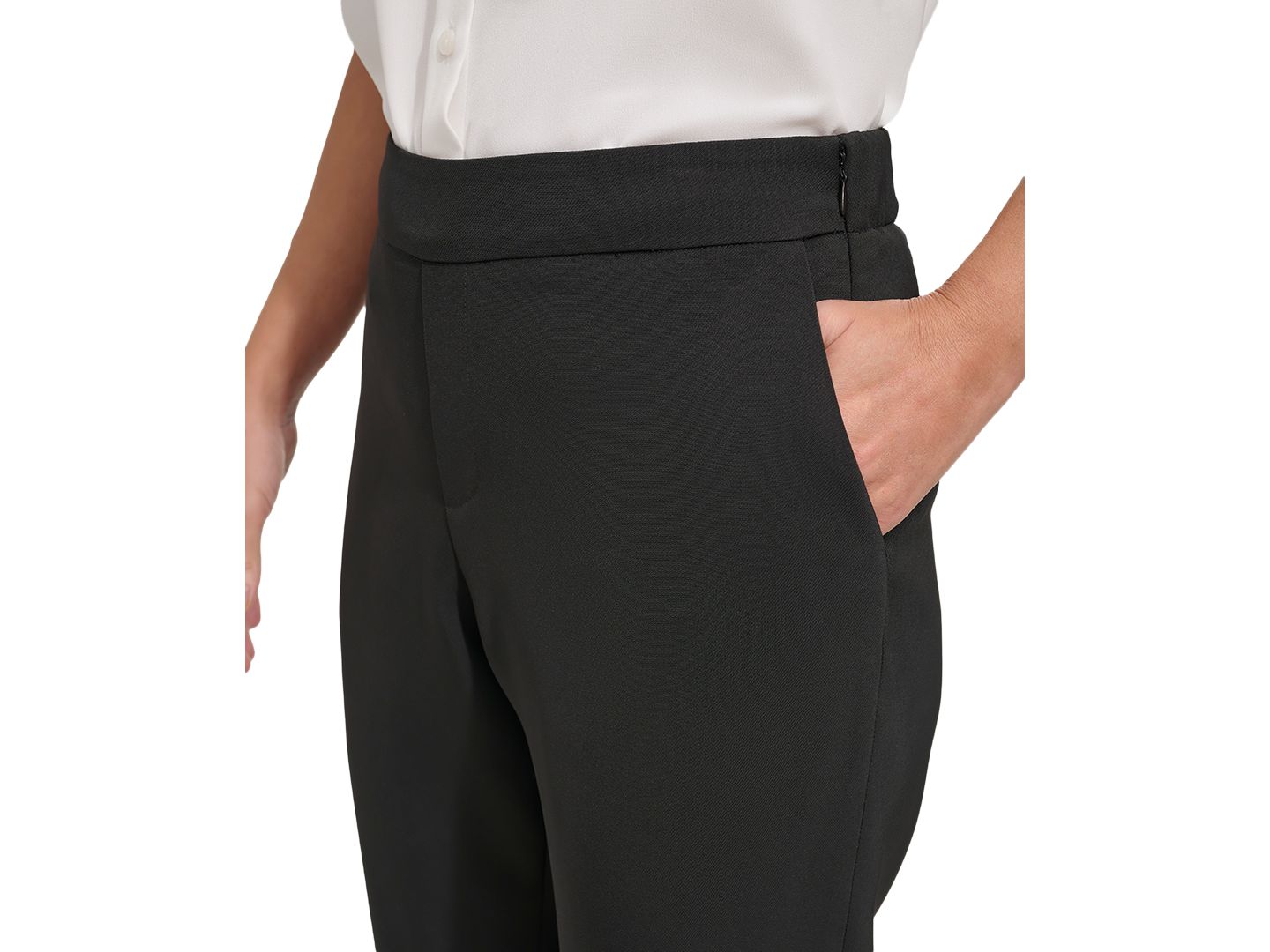 Женские брюки DKNY Mid-Rise Pull-On Cropped Pants, цвет: Чёрный — фото 7
