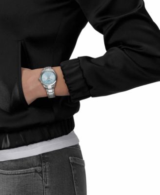 Unisex Swiss PR 100 Stainless Steel Bracelet Watch 34mm