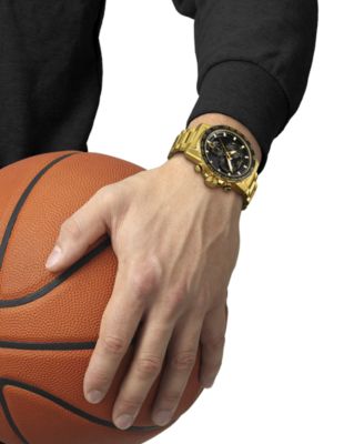 Men's Swiss Chronograph Supersport GTS Gold PVD Stainless Steel Bracelet Watch 46mm