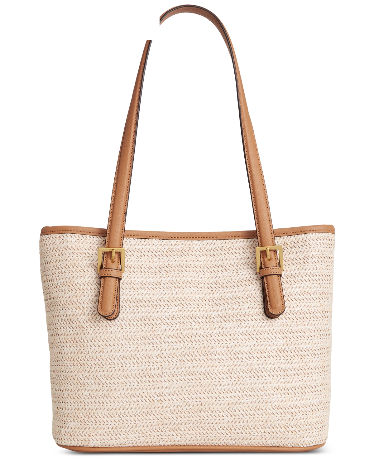 Style & Co Classic Straw Tote, Created For Macy's In Natural
