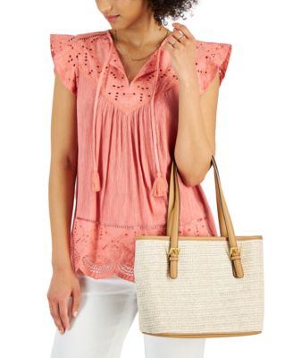 Classic Straw Tote, Exclusively at Macy's