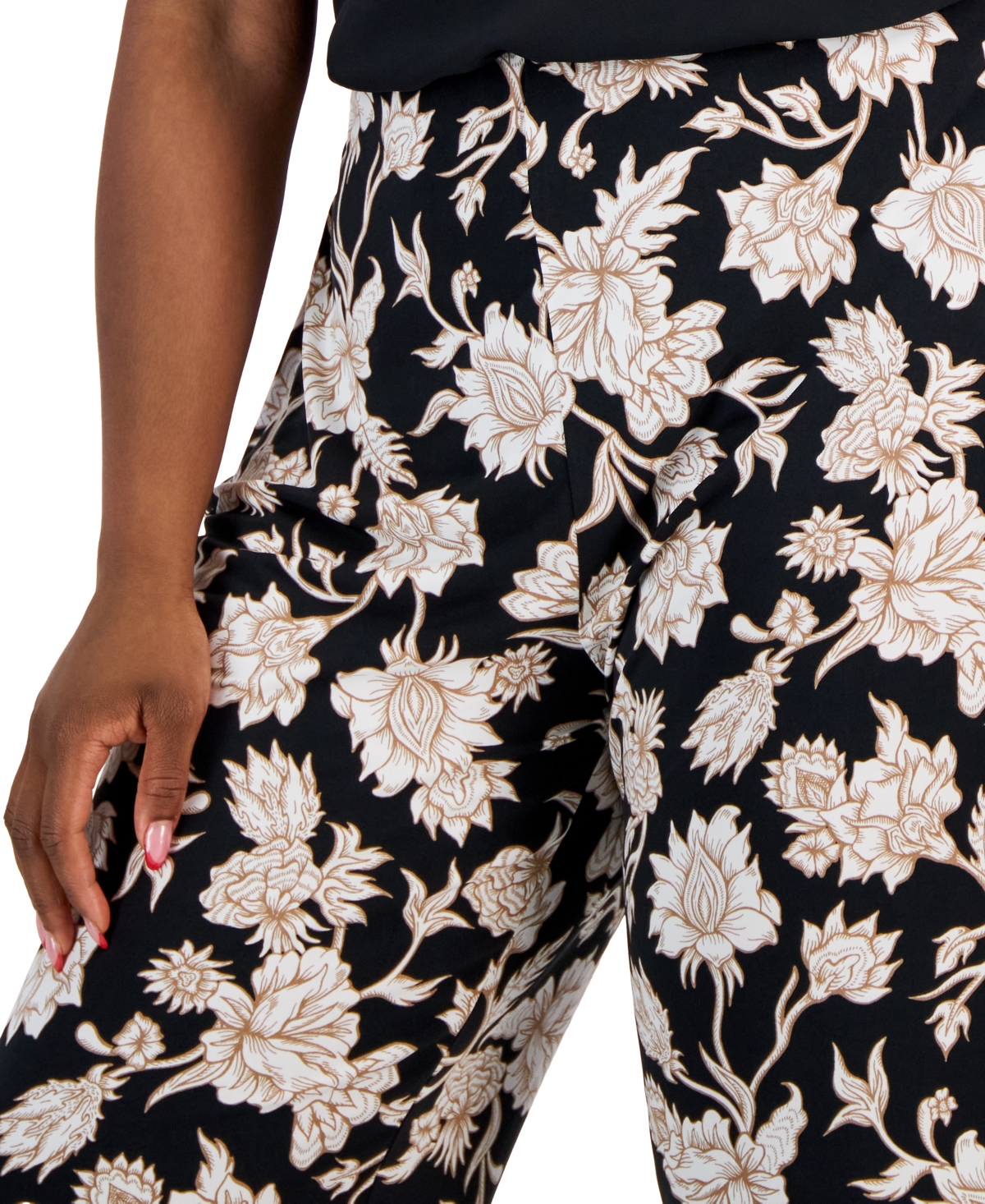 Jm Collection Plus Size Elena Printed Wide-Leg Pants, Created for Macy's