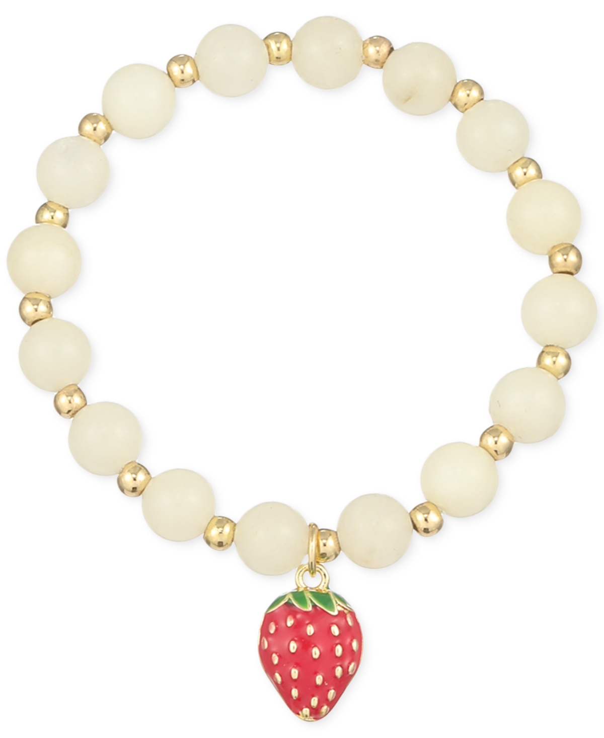 Macy's Flower Show Kid's Beaded Stretch Strawberry Charm Bracelet, Created For  In White