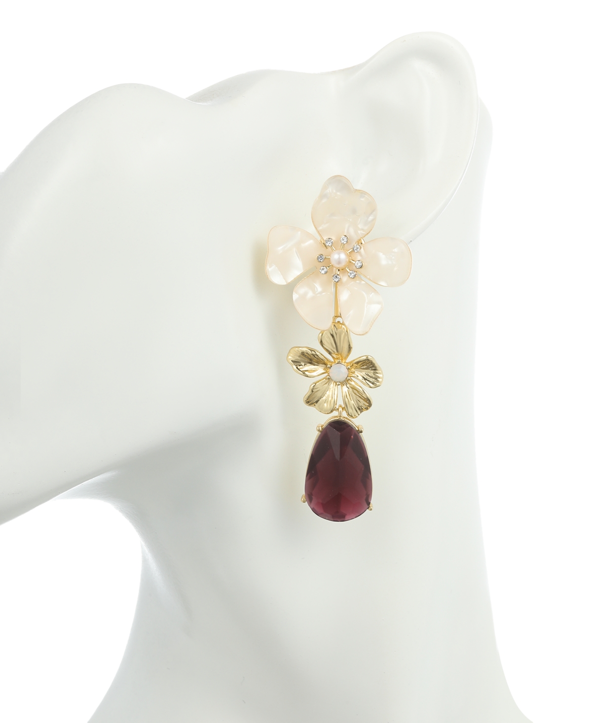 Shop Macy's Flower Show Floral Earrings, Created For  In Gold