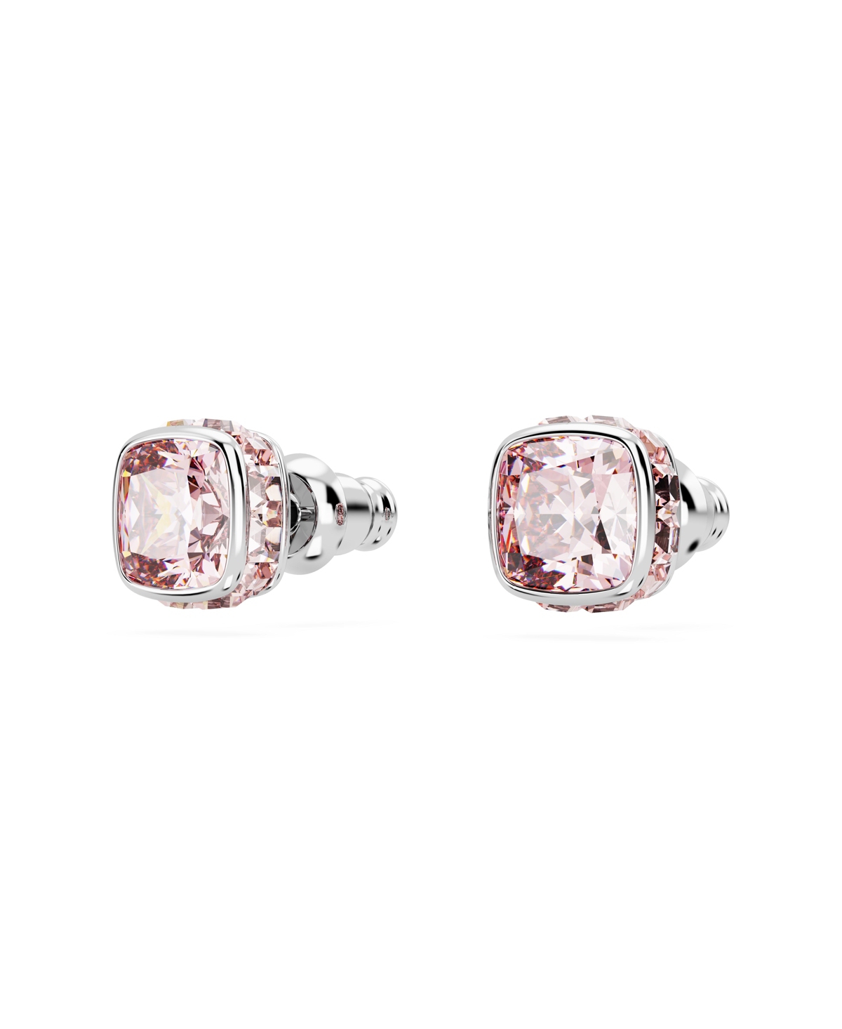 Swarovski Square Cut Birthstone Crystal Stud Earrings In June,pink