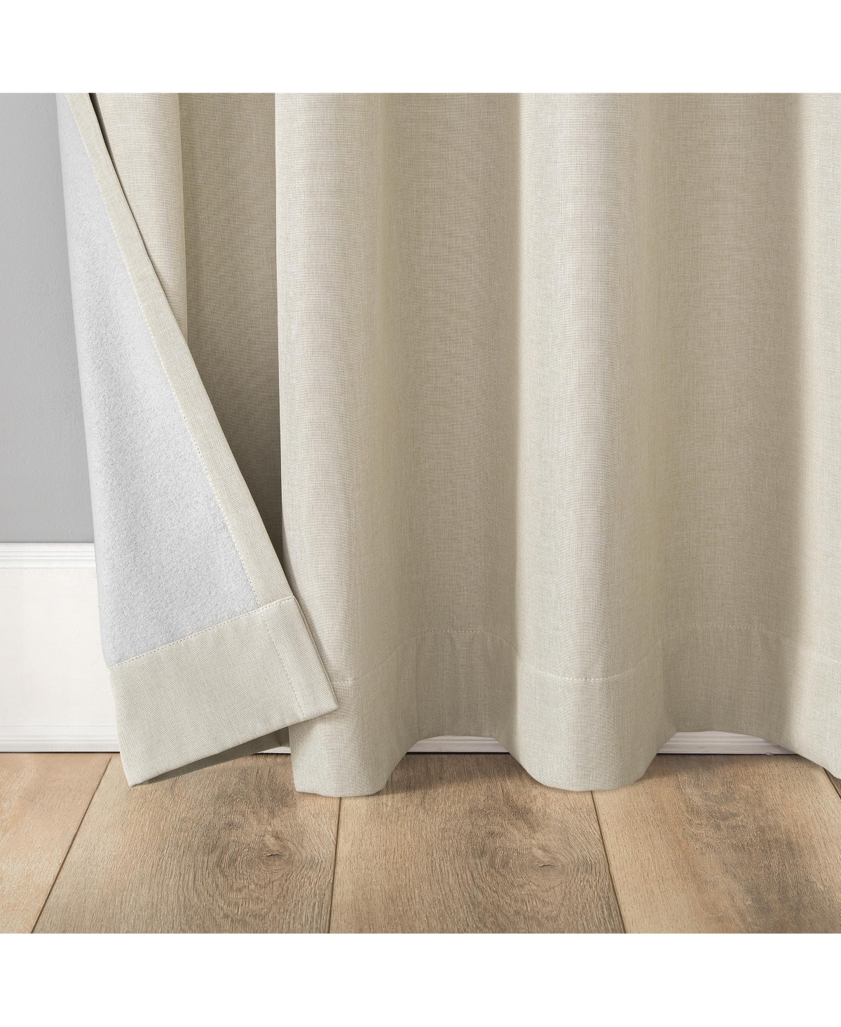 Tresello Tonal Texture Draft Shield Fleece Insulated 100% Blackout Grommet Curtain Panel