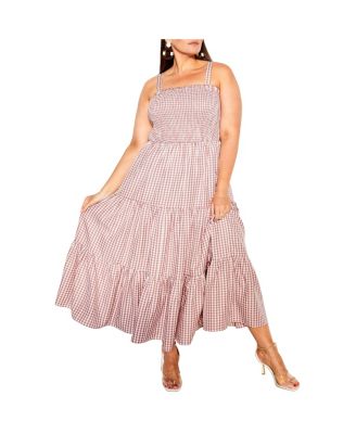 CITY CHIC Plus Size Gingham Maxi Dress - Macy's