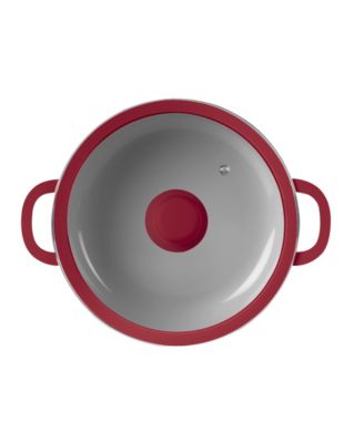 Aluminum 3.5 Qt Caldero with Silicone Rim Glass Lid and Silicone Handle Holder