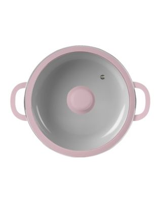 Aluminum 3.5 Qt Caldero with Silicone Rim Glass Lid and Silicone Handle Holder