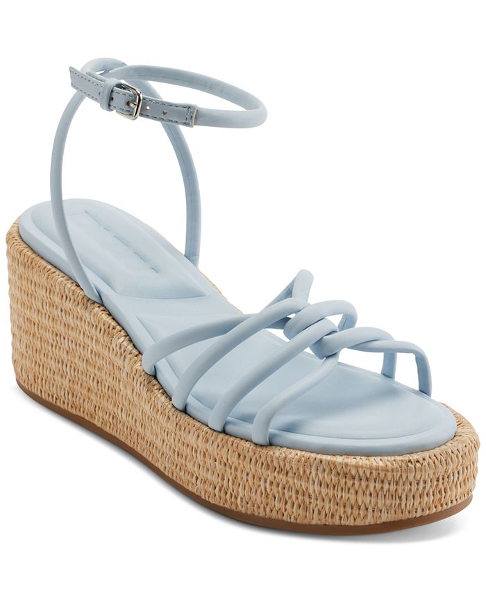Dkny Women's Bernae Slingback Platform Espadrille - Silver - US 6.5