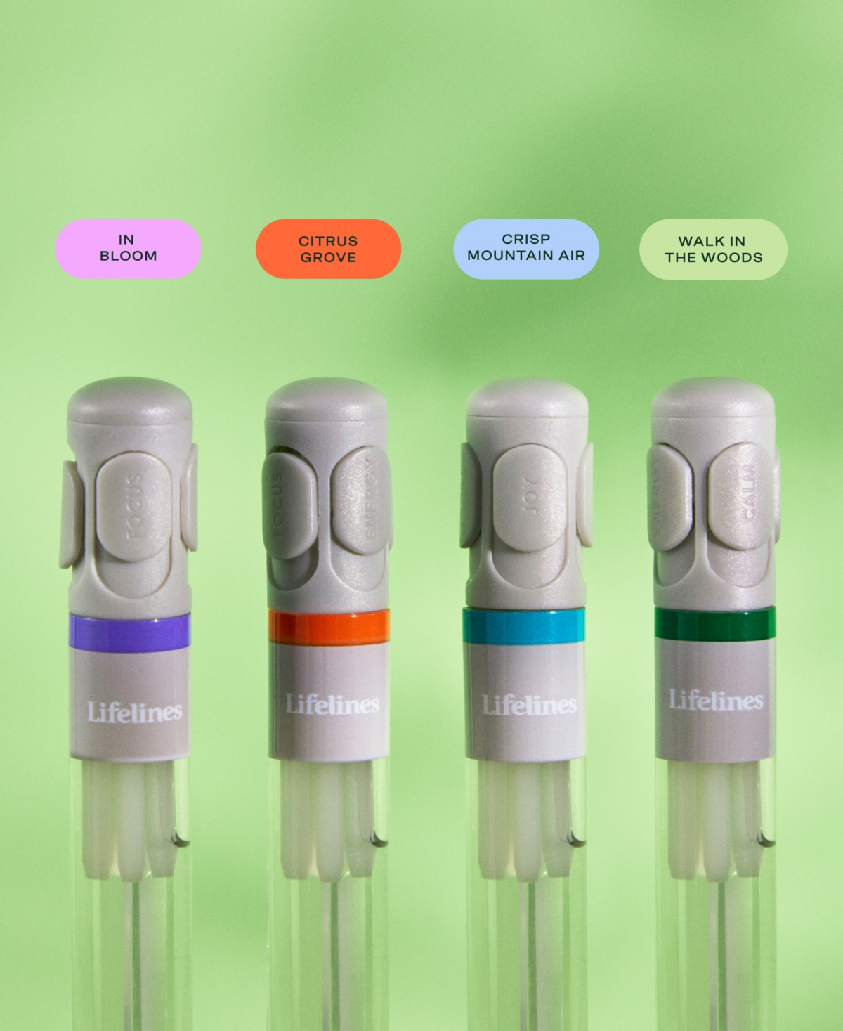 Lifelines Pen Diffuser Set with Assorted Essential Oil Blends, 4 Pack