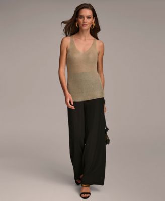 Women's Metallic-Knit Tank Top
