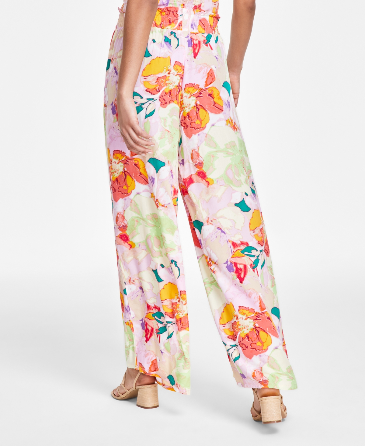 Shop Bar Iii Women's Floral-print Pull-on Wide-leg Pants, Created For Macy's In Alexa Floral A