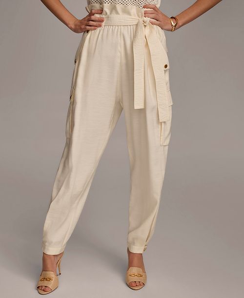 alfani Donna Karan New York Women's Belted Cargo Pants Women's Fashion Shoes & Accessories