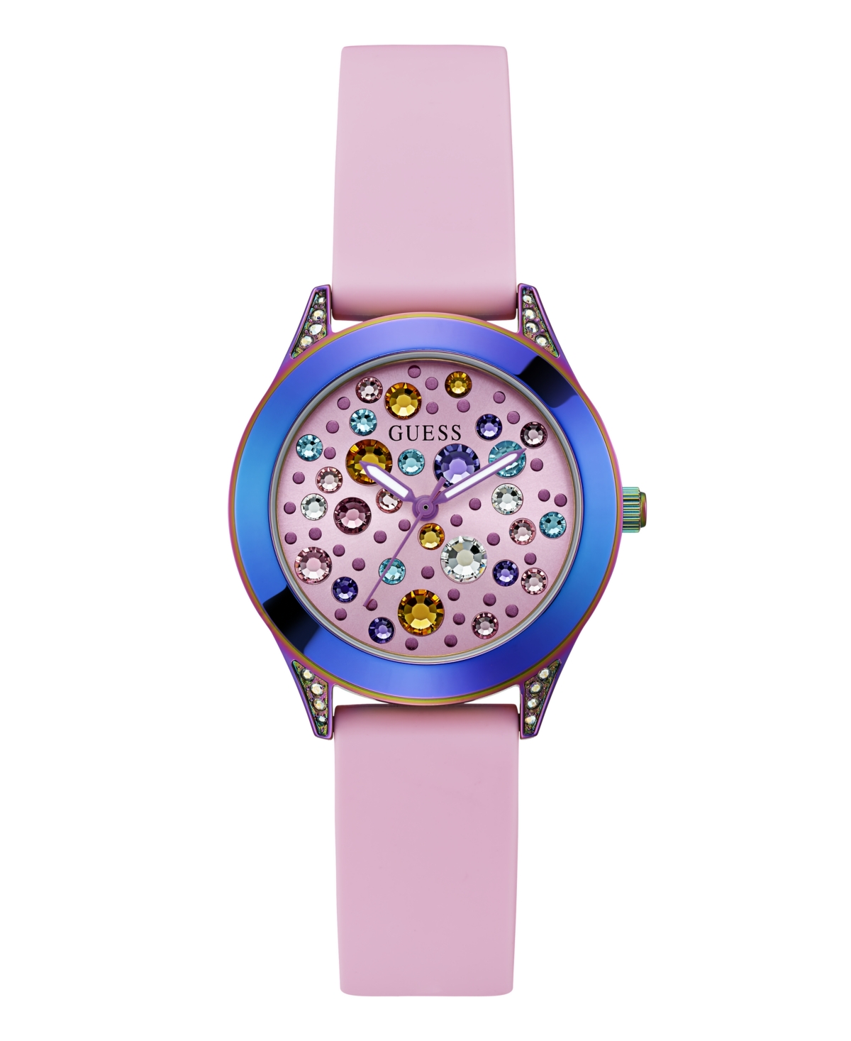 Shop Guess Women's Analog Pink Silicone Watch 34mm