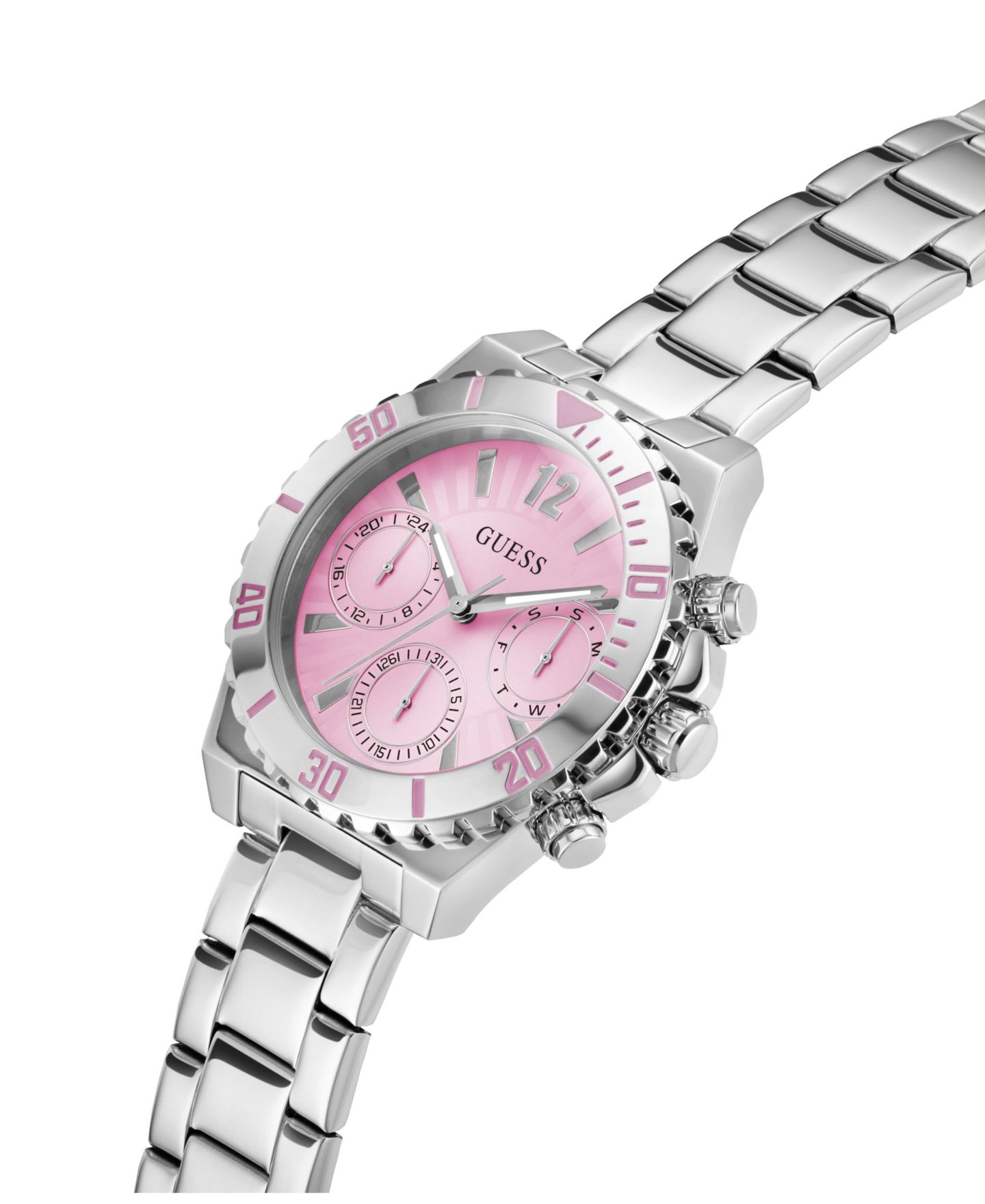 Женские часы GUESS Analog Silver-Tone Stainless Steel Watch 38mm — фото 4
