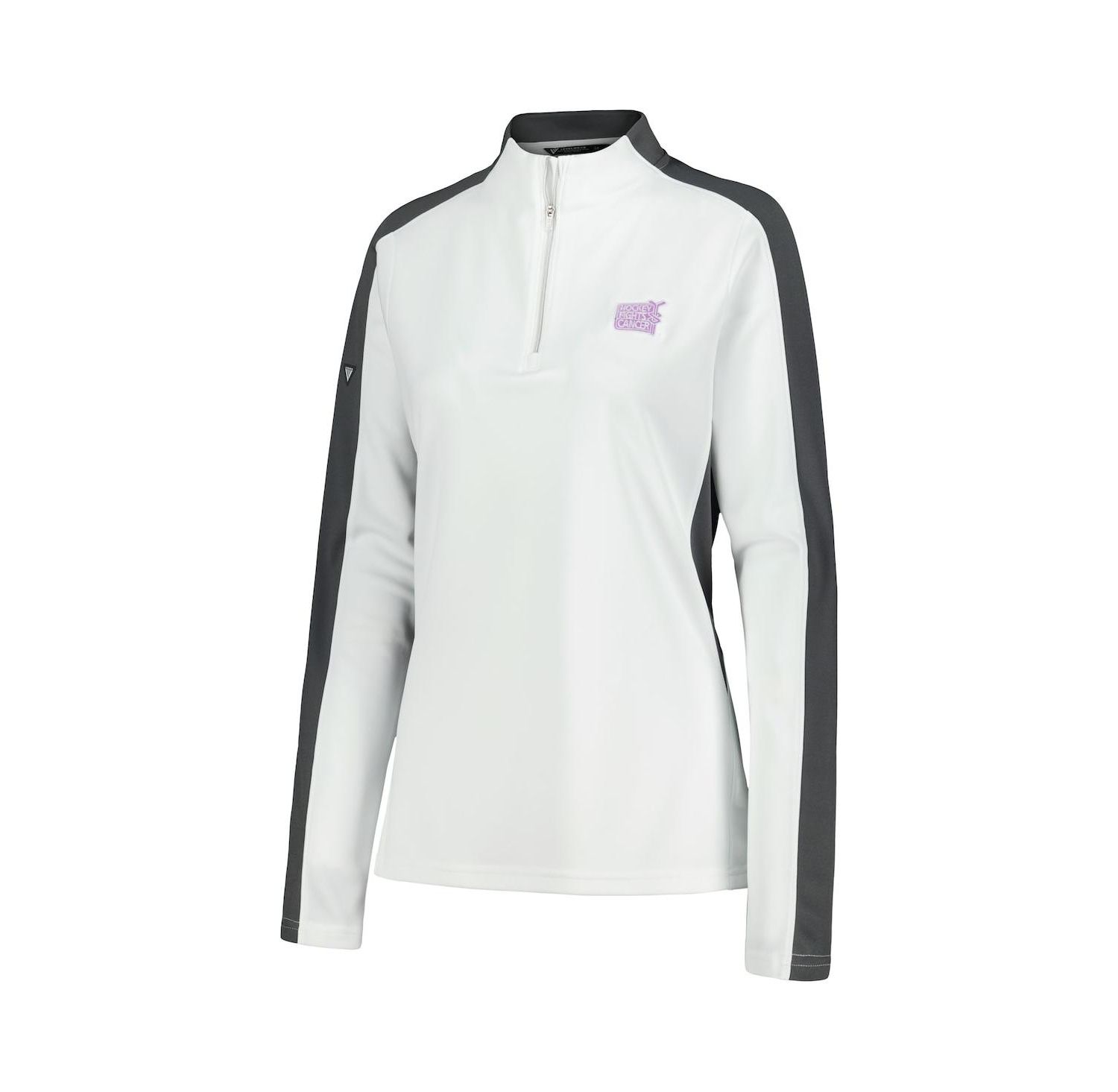 Women's White NHL 2023 Hockey Fights Cancer Remi Quarter-Zip Top