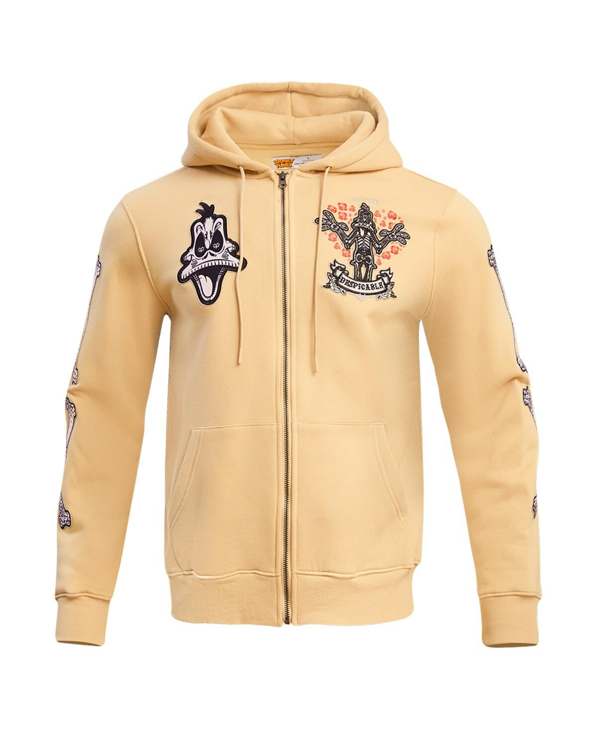 Shop Freeze Max Men's And Women's  Tan Looney Tunes Despicable Daffy Duck Full-zip Hoodie