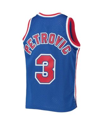 Big Boys Drazen Petrovic Blue New Jersey Nets 1992/93 Hardwood Classics Swingman Jersey
