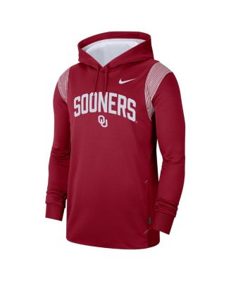 Men's Crimson Oklahoma Sooners 2022 Game Day Sideline Performance Pullover Hoodie