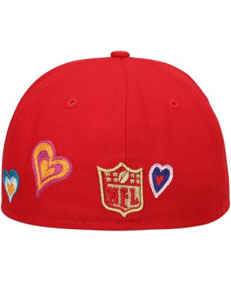 Men's Scarlet San Francisco 49ers Chain Stitch Heart 59FIFTY Fitted Hat