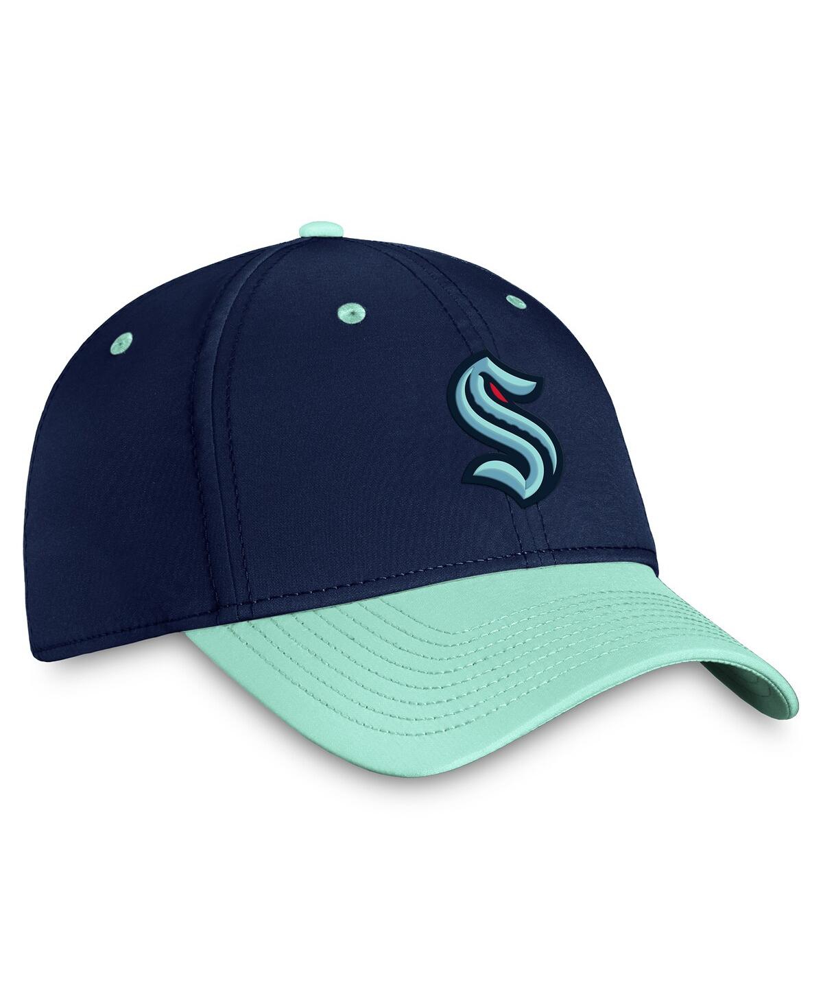 Shop Fanatics Men's  Deep Sea Blue, Light Blue Seattle Kraken Authentic Pro Rink Two-tone Flex Hat In Deep Sea Blue,light Blue