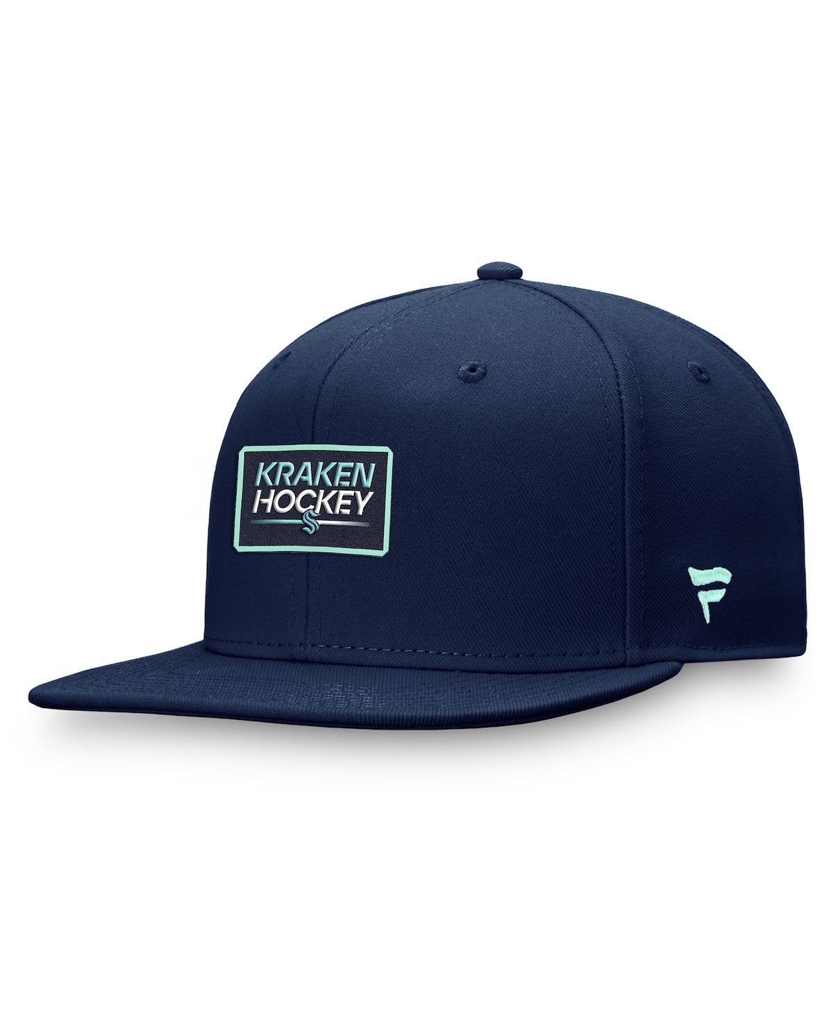 Shop Fanatics Men's  Deep Sea Blue Seattle Kraken Authentic Pro Prime Snapback Hat