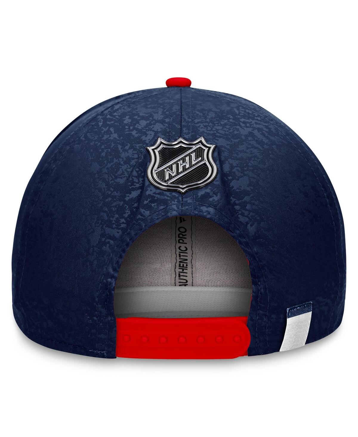 Fanatics Branded  Navy/red Washington Capitals Authentic Pro Rink Two-tone Snapback Hat In Navy,red