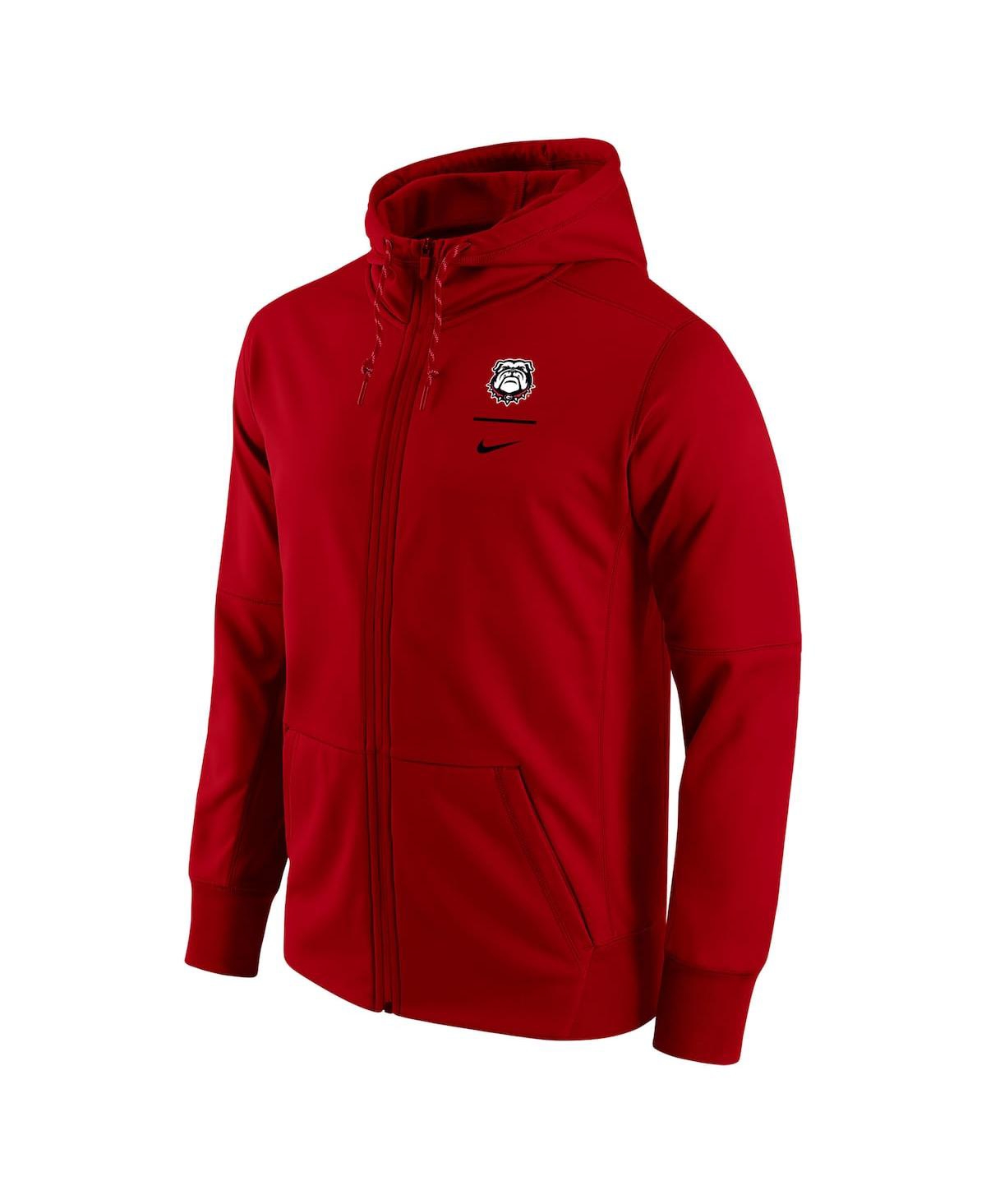 Men's NikeGeorgia Bulldogs Alternate Logo Stack Therma Performance Full-Zip Hoodie - Red