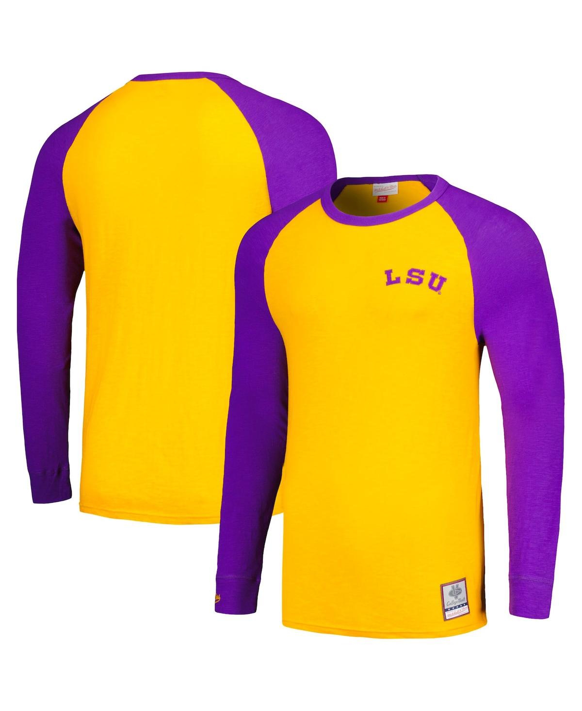 Mitchell & Ness Men's  Gold Lsu Tigers Legendary Slub Raglan Long Sleeve T-shirt In Gold