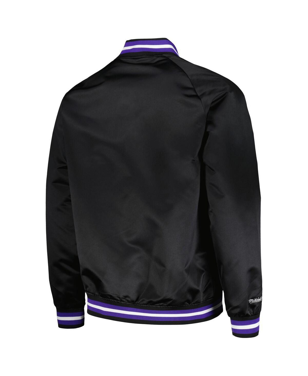 Men's Mitchell & NessUtah Jazz Hardwood Classics Throwback Wordmark Raglan Full-Snap Jacket - Black
