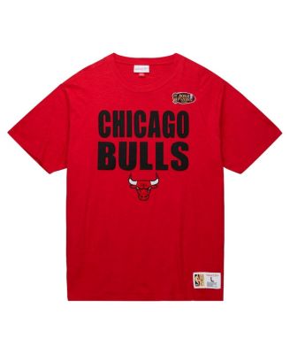 Men's Red Distressed Chicago Bulls Hardwood Classics Legendary Slub T-shirt