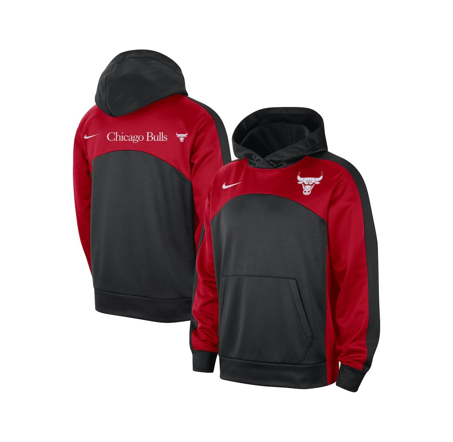 Men's Black, Red Chicago Bulls Authentic Starting Five Force Performance Pullover Hoodie