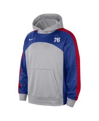 Men's Gray, Royal Philadelphia 76ers Authentic Starting Five Force Performance Pullover Hoodie