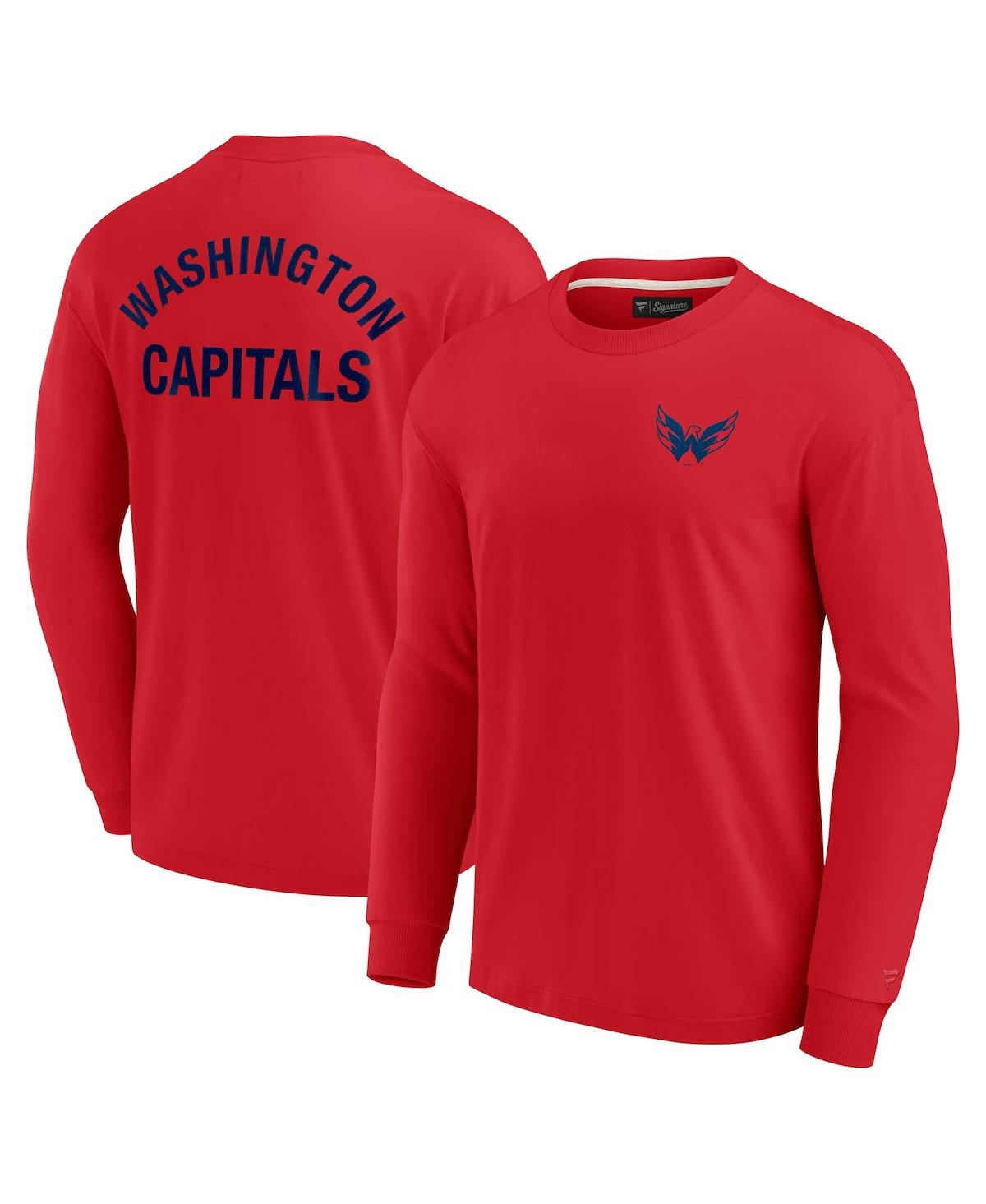 Men's and Women's Fanatics Signature Red Washington Capitals Super Soft Long Sleeve T-shirt - Red